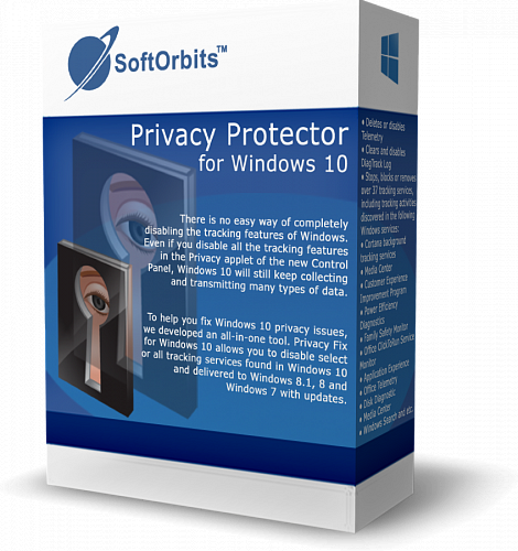 Право на использование (электронный ключ) SoftOrbits Отключение слежки для Windows 10 